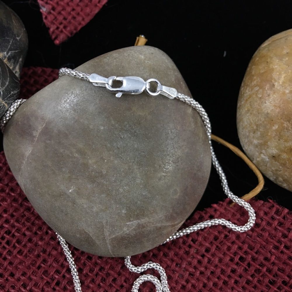22 inch Italian Sterling Popcorn Chain - Picture 2 of 3